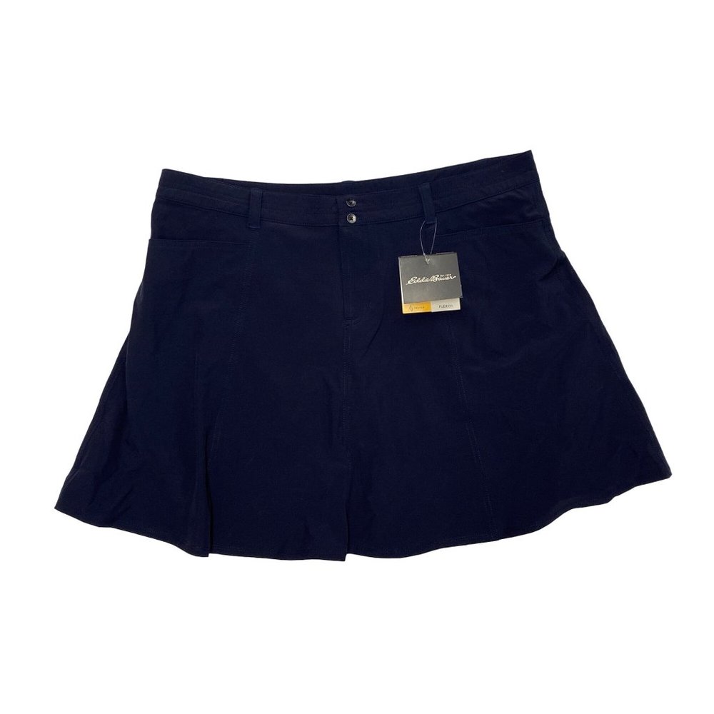 Eddie Bauer Women's Size 14 Flexion Tavex Navy Blue Skort Waist 36" NWT